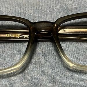 Vintage Poco Eyeglass Frames Gray Clear Chunky Made USA.